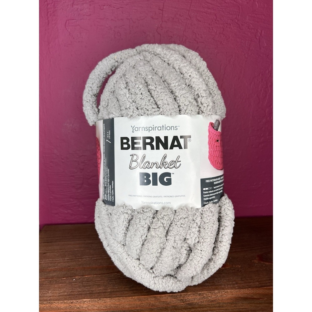 Bernat Blanket Big Yarn Pale Gray #161251 Super Bulky Polyester - 7 Jumbo Weight
